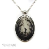 Image 2 of Gloomy Wood Graveyard Silver Pendant