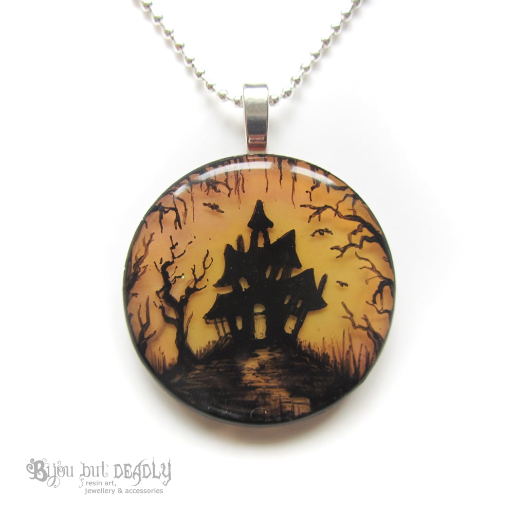 Haunted House in Woods Pendant * ON SALE - Was £40 now £15 *