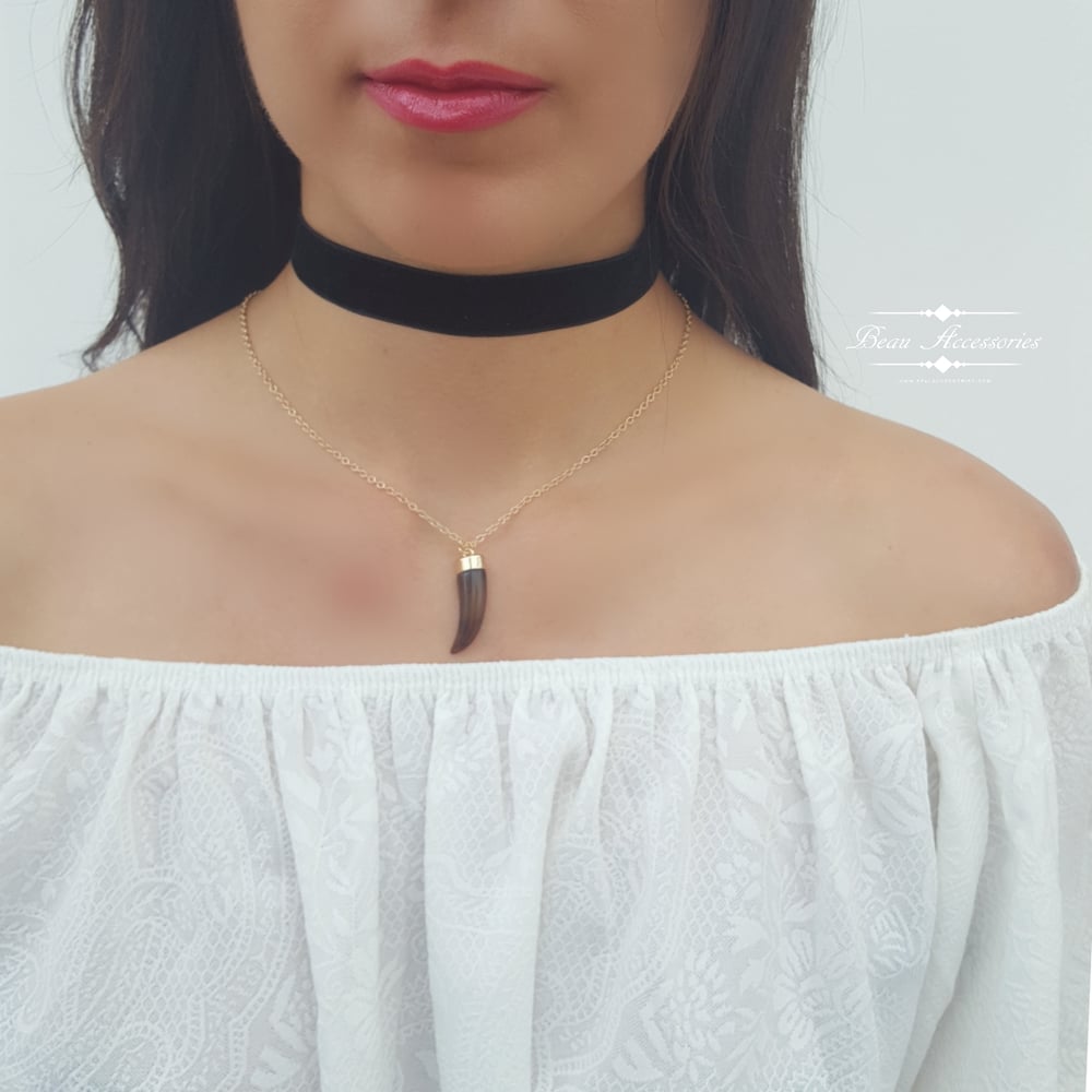 Image of Black and Brown Double Choker