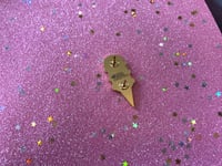 Image 4 of Ice Cream Cone Enamel Pin (Dark)