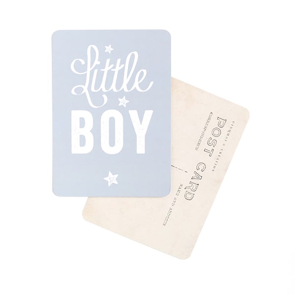 Image of Carte Postale LITTLE BOY / STAR / GRIS BLEU