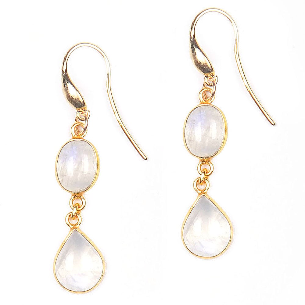 Image of MOONSTONE DROP EARRINGS