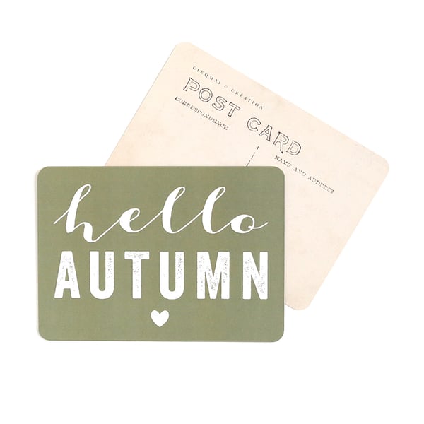 Image of Carte Postale HELLO AUTUMN / KAKI