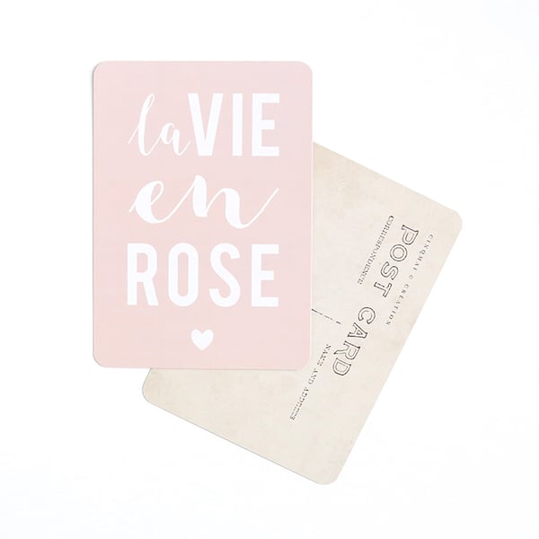 Image of Carte Postale LA VIE EN ROSE / ROSE POUDRE