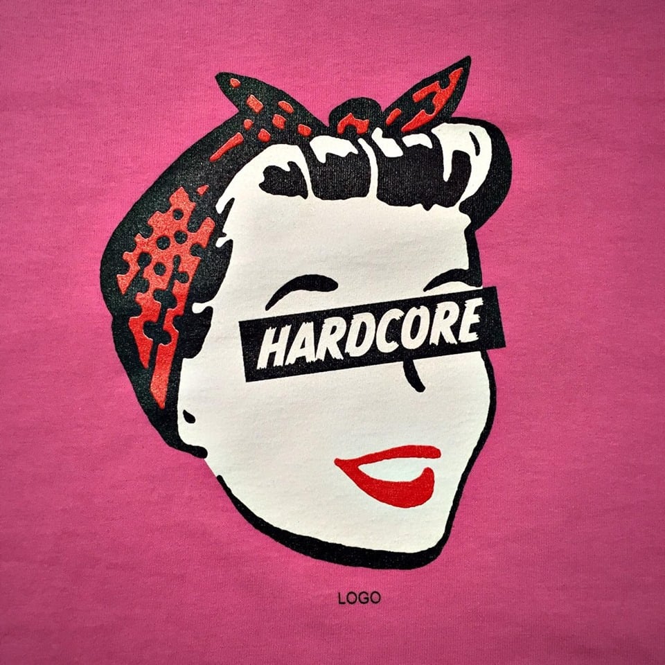 Image of Hard Core Retro Femme - Ladies Pink T-Shirt