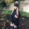 Black Pom Pom Scarf - WAS £40