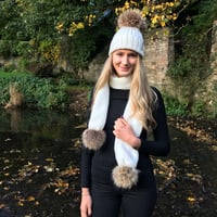Vanilla Pom Pom Scarf
