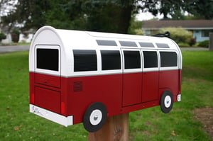 Image of Red 21 Window Made To Order Volkswagen Bus - Colonial Red Mailbox by TheBusBox - Choose Your Color
