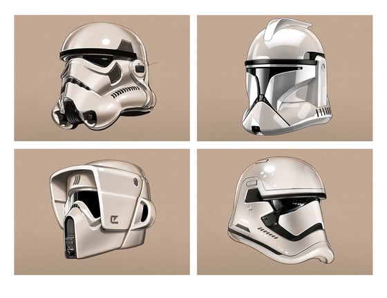 Image of Stormtrooper Helmets -  8 1/2" x 11" OPEN EDITION COLLECTIBLE Giclée PRINTS