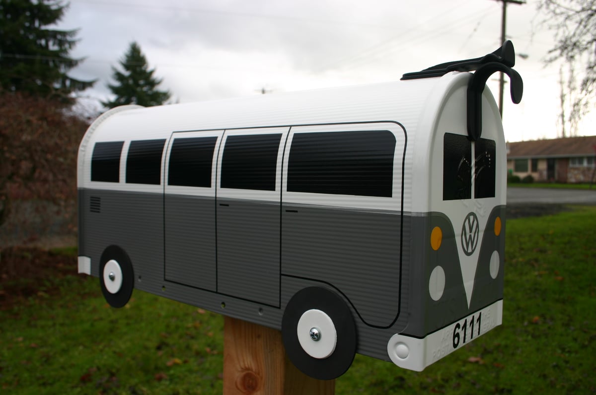 Grey Split Window Volkswagen Bus Mailbox By Thebusbox - Choose Your 