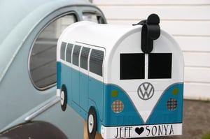 Image of Teal Split Window Volkswagen Bus Mailbox by TheBusBox - Choose your color VW Splitty