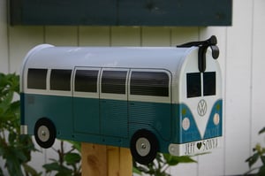 Image of Teal Split Window Volkswagen Bus Mailbox by TheBusBox - Choose your color VW Splitty