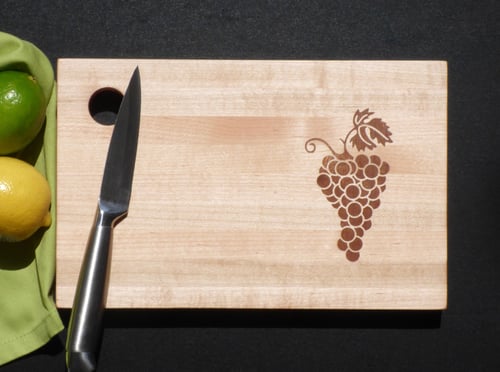 Image of Maple Cutting Board with Mahogany Grape Inlay