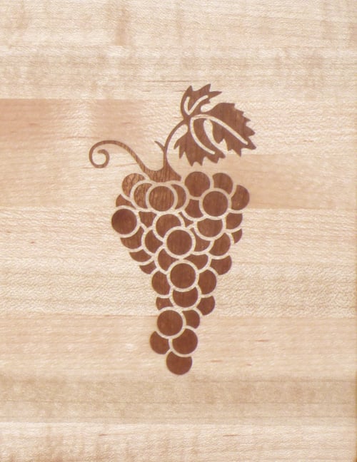 Image of Maple Cutting Board with Mahogany Grape Inlay