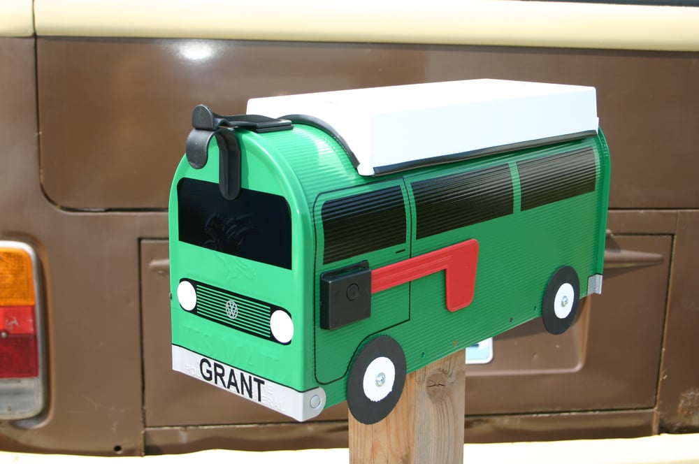 Image of Meadow Green Volkswagen Vanagon Camper Mailbox by TheBusBox VW