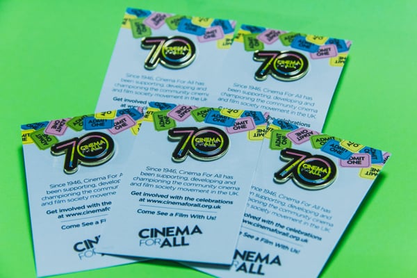 Image of  EXCLUSIVE Cinema For All 70th Anniversary Enamel Badge - pack of 5