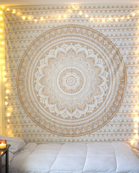 Image of Gold Mandala Tapestry 