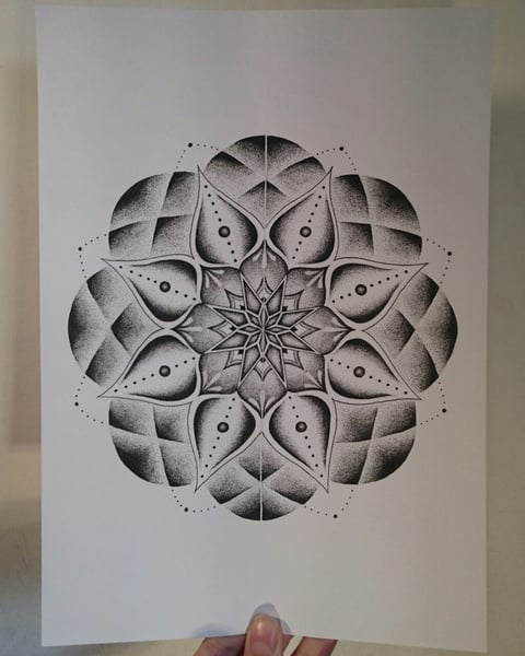 Image of Dotwork Mandala Print
