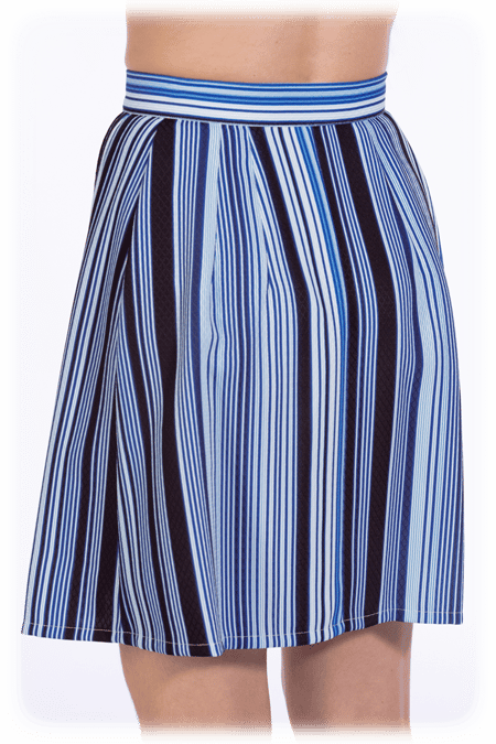Image of 50% OFF - Pleated Snap Front Skirt - Cobalt Stripe