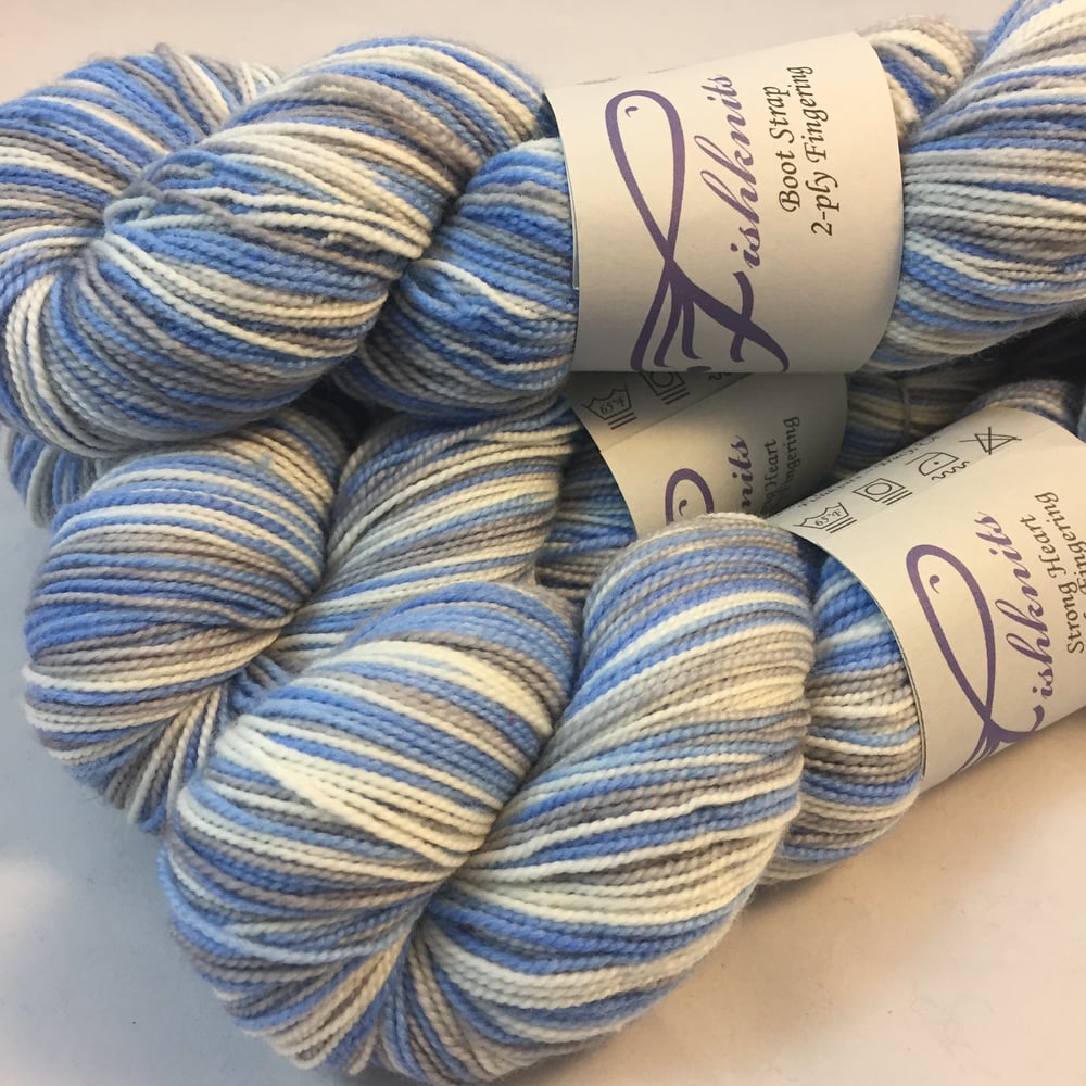 Image of Blue Finch: Superwash sparkly Panache Self Striping Sock Yarn