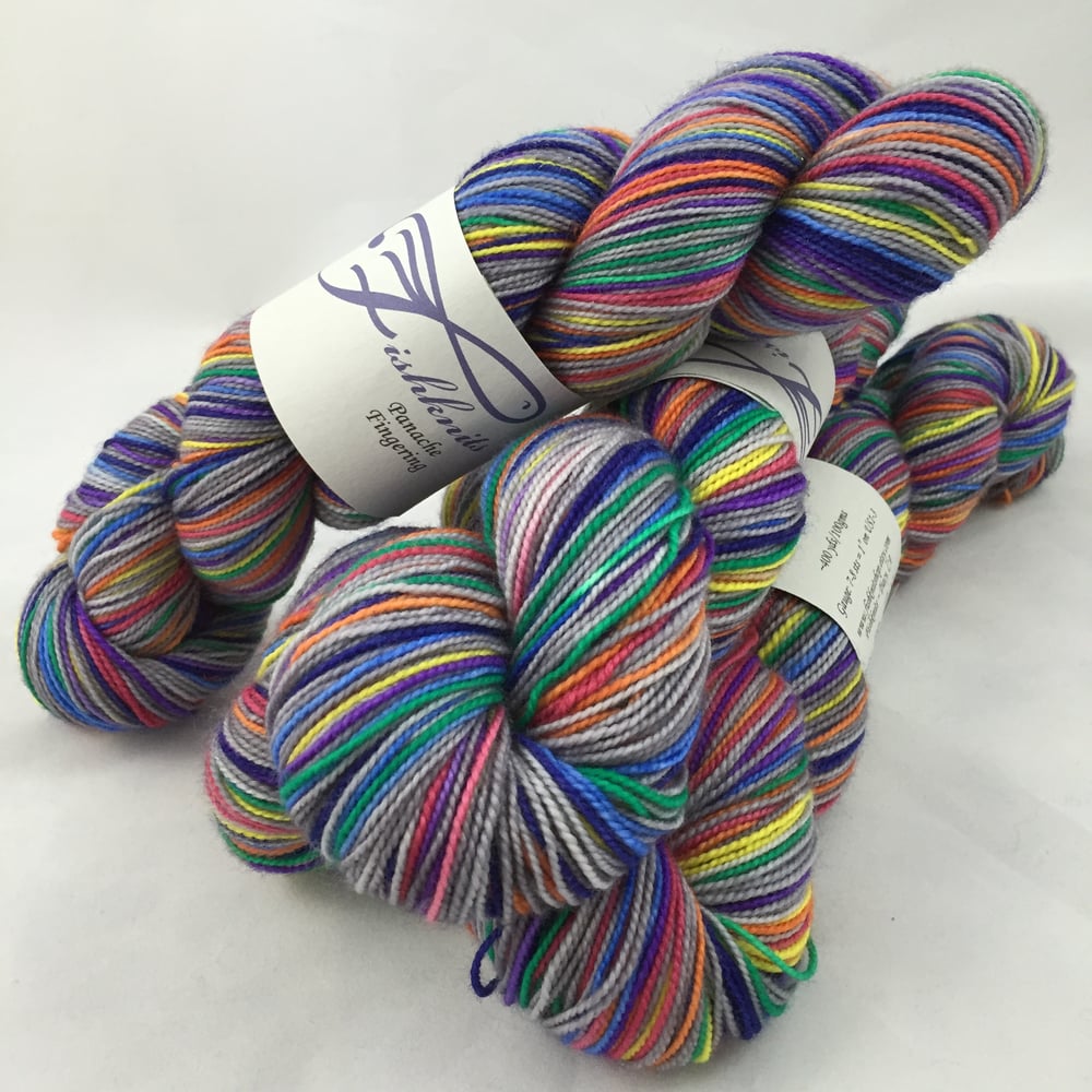 Image of After the Storm: Superwash Strong Heart or sparkly Panache Self Striping Sock Yarn