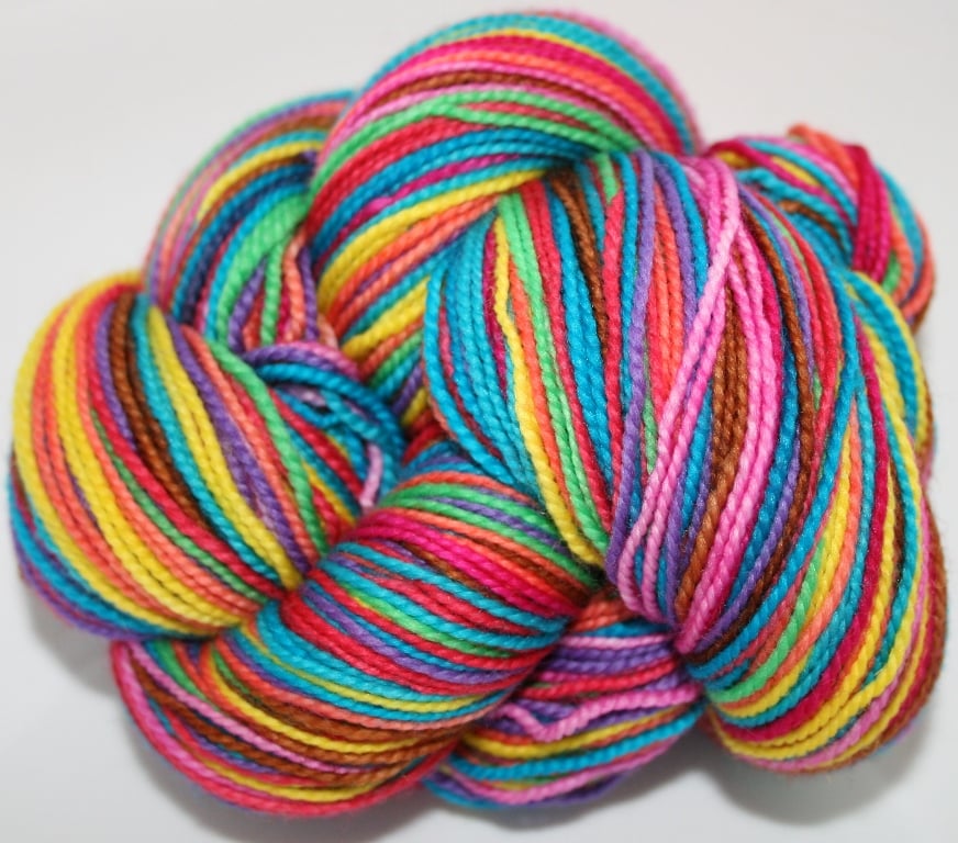 Image of Warm Ten: Superwash Strong Heart, Boot Strap BFL, or sparkly Panache Self Striping Sock Yarn