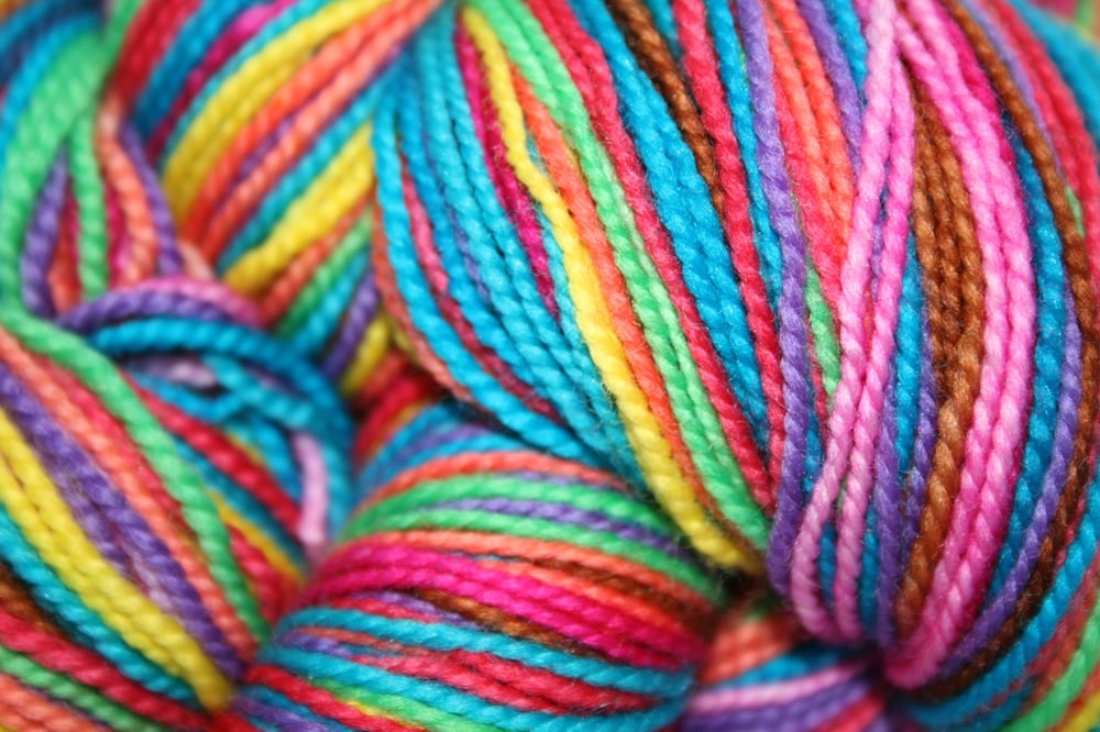 Image of Warm Ten: Superwash Strong Heart, Boot Strap BFL, or sparkly Panache Self Striping Sock Yarn