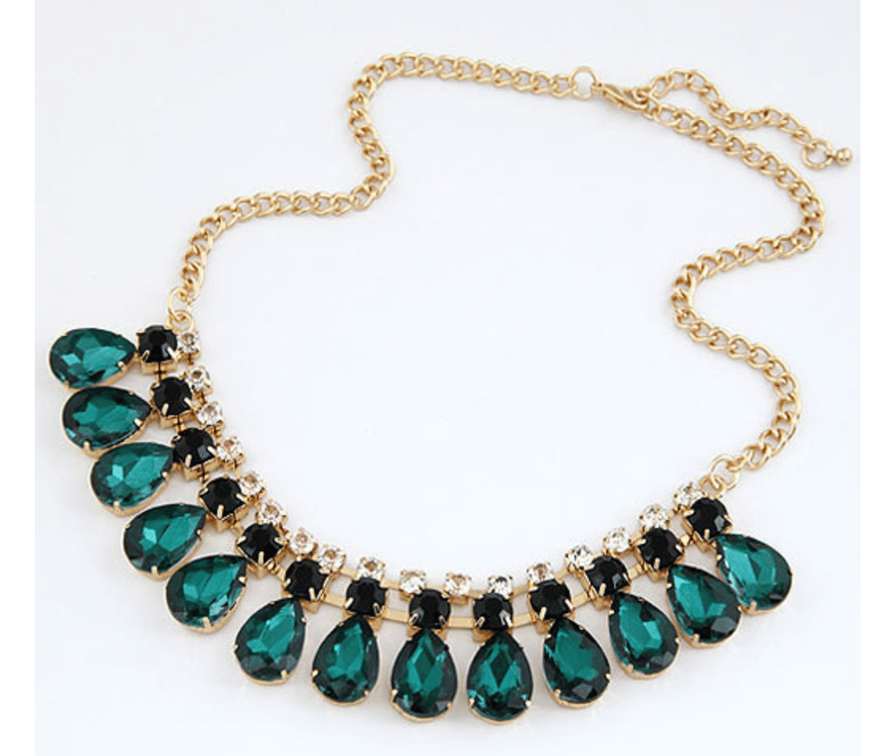 Image of green rhinestone necklace 