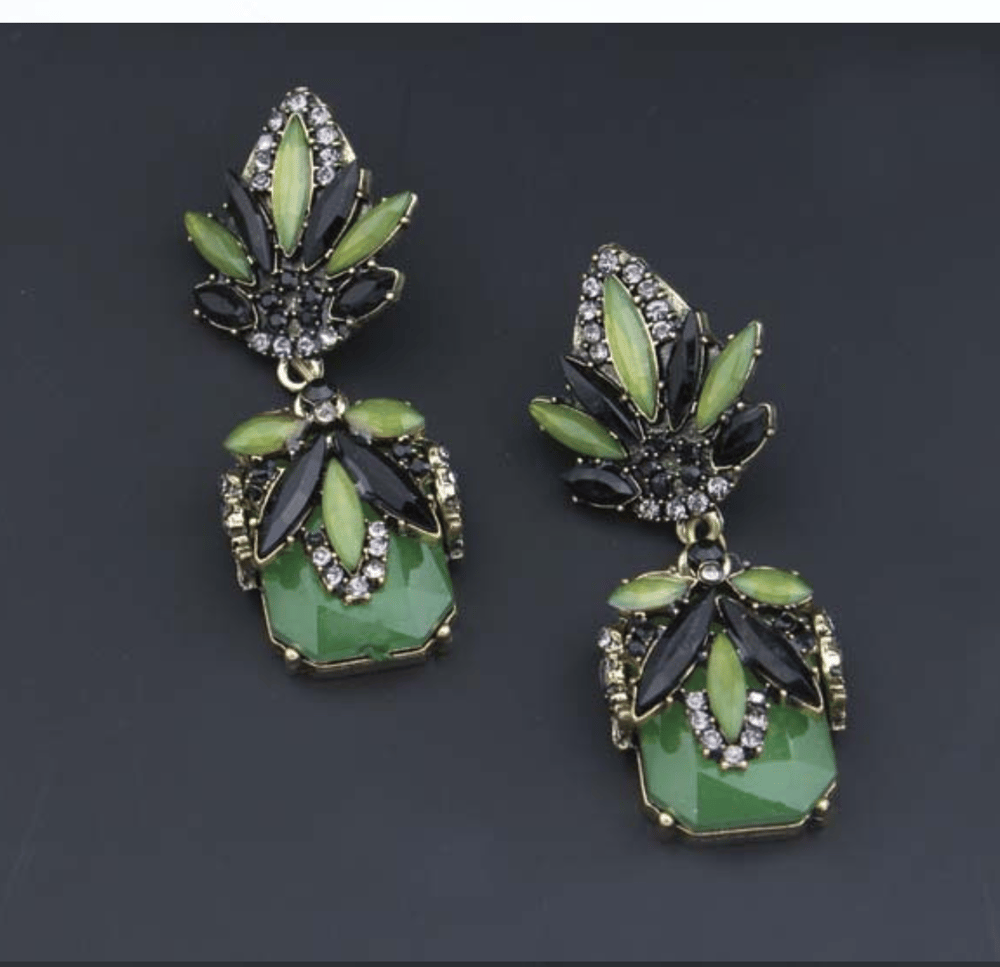 Image of Green statement earring 