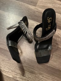 Image 1 of rhinestone fringe heels 