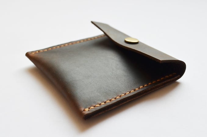 Image of Handmade Genuine Natural Leather Coin Holder, Leather Coin Organizer, Leather Coin Purse B10