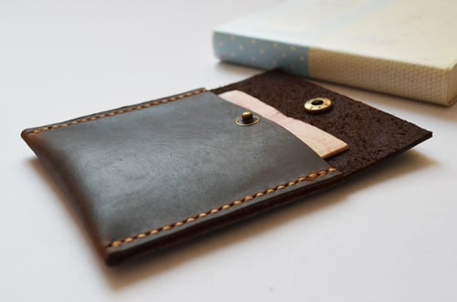 Image of Handmade Genuine Natural Leather Coin Holder, Leather Coin Organizer, Leather Coin Purse B10