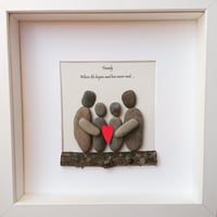 Image 2 of Family of 4 with red love heart artwork