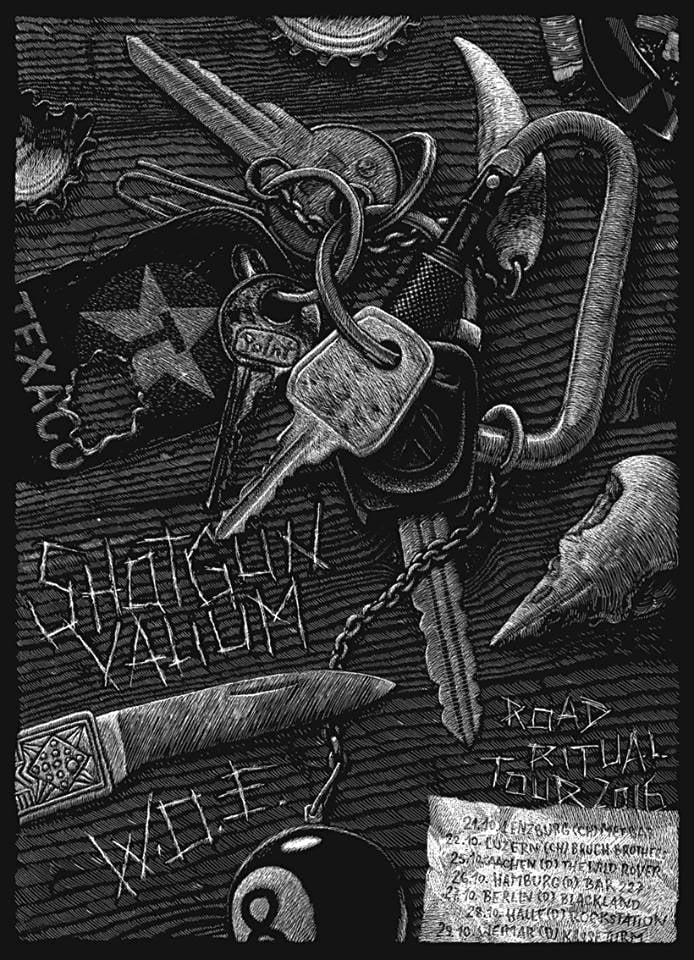 Image of »Shotgun Valium« + »W.O.E.« Gig-Poster