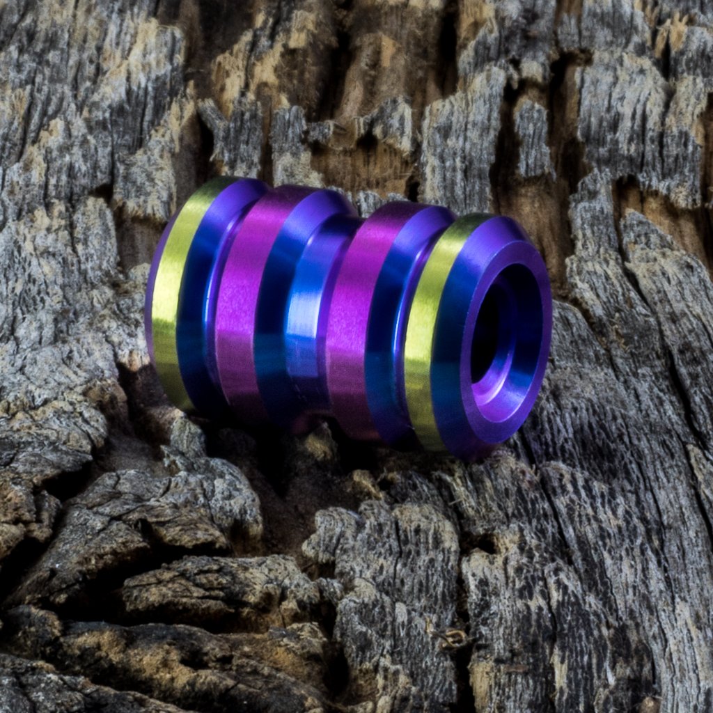 Image of Tank Teal, Purple & Yellow Ti Bead #1