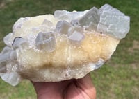 Image 7 of Large QR Code Fluorite On Druzy Quartz Matrix Specimen #2628