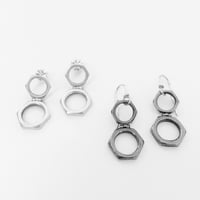 Hinged double nut earring