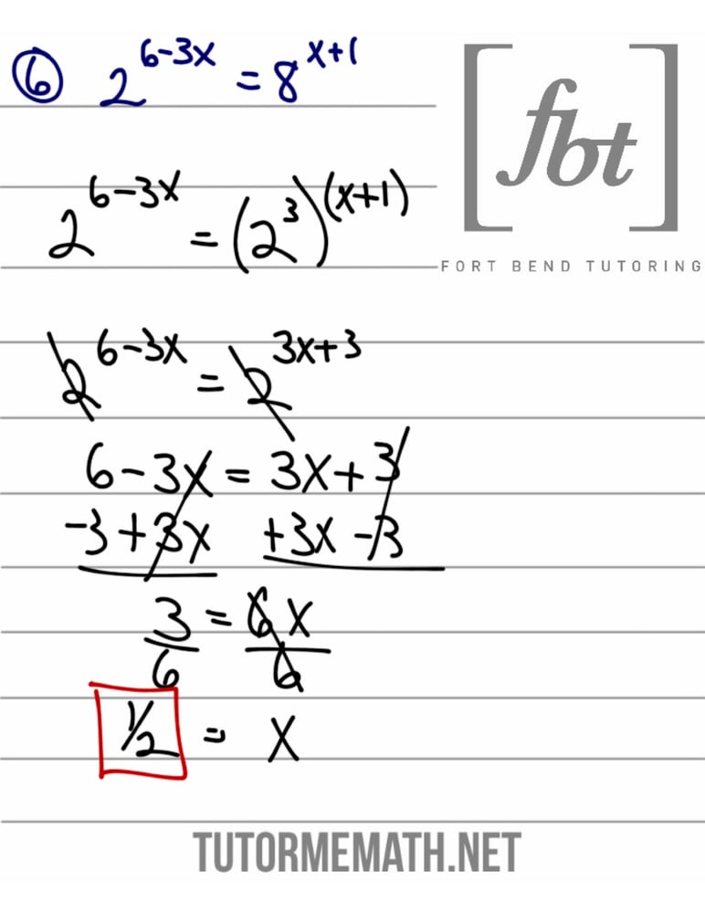 Image of Exponential Equations FBT YouTube Video Notes