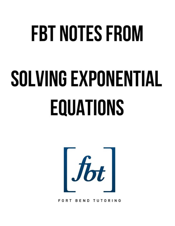 Image of Exponential Equations FBT YouTube Video Notes