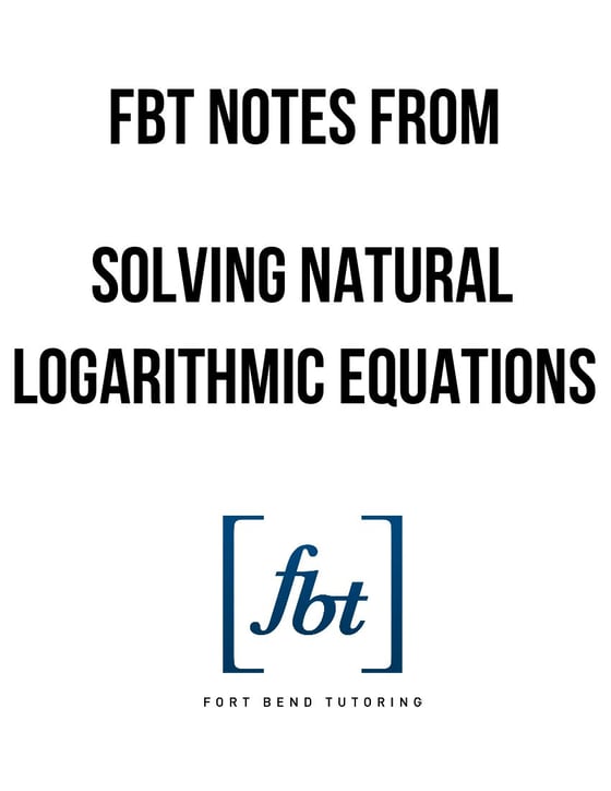 Image of Natural Logarithmic Equations FBT YouTube Video Notes