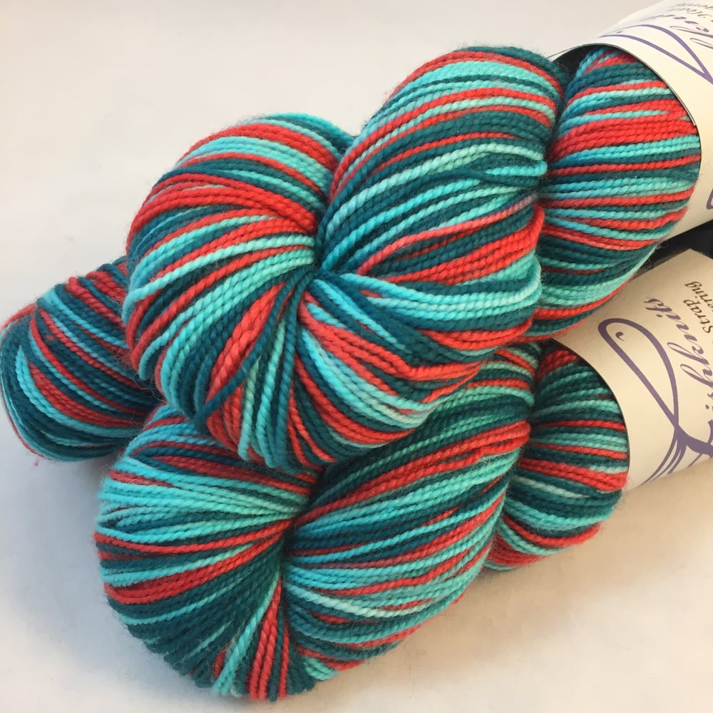Image of Poppy Fields: Superwash Strong Heart or Boot Strap BFL Self Striping Sock Yarn