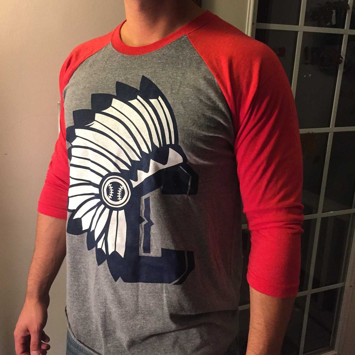 Image of Indians C Red Raglan