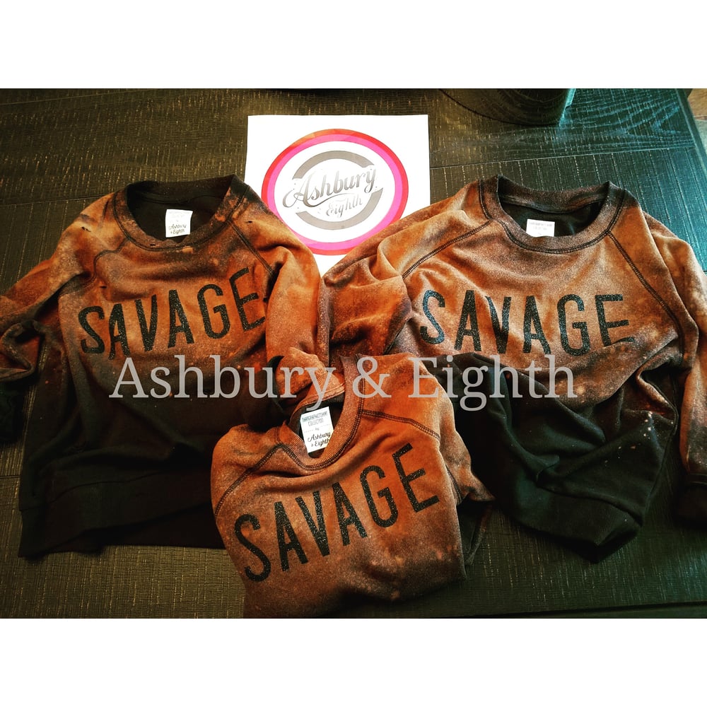 Image of Distressed Style Sweatshirt " Savage"