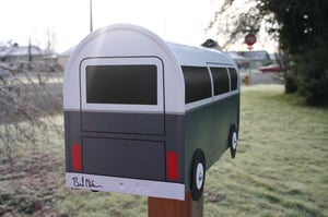 Image of Gray Bay Window Volkswagen Bus Mailbox by TheBusBox - Choose your color VW