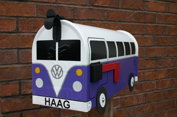 Image of Purple Split Window Volkswagen Bus Mailbox by TheBusBox - Choose your color VW Splitty