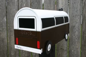 Image of Brown Two Tone Bay Window Bus Mailbox by TheBusBox - Choose your color VW