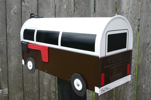 Image of Brown Two Tone Bay Window Bus Mailbox by TheBusBox - Choose your color VW