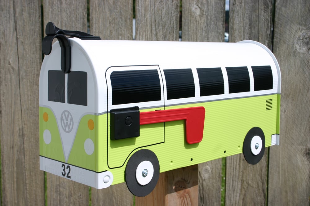 Image of Lime Green Split Window Volkswagen Bus Mailbox by TheBusBox - Choose your color VW