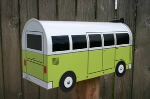 Image of Lime Green Split Window Volkswagen Bus Mailbox by TheBusBox - Choose your color VW