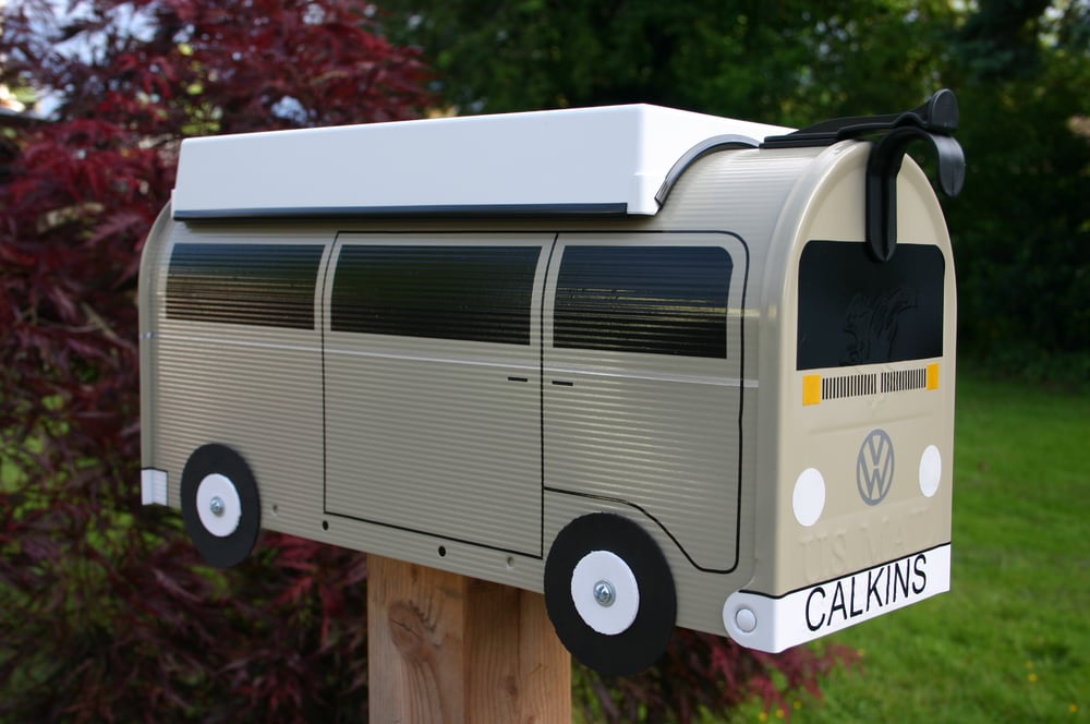 Image of Tan Bay Window Volkswagen Camper Bus Mailbox by TheBusBox - Choose your color VW Westy
